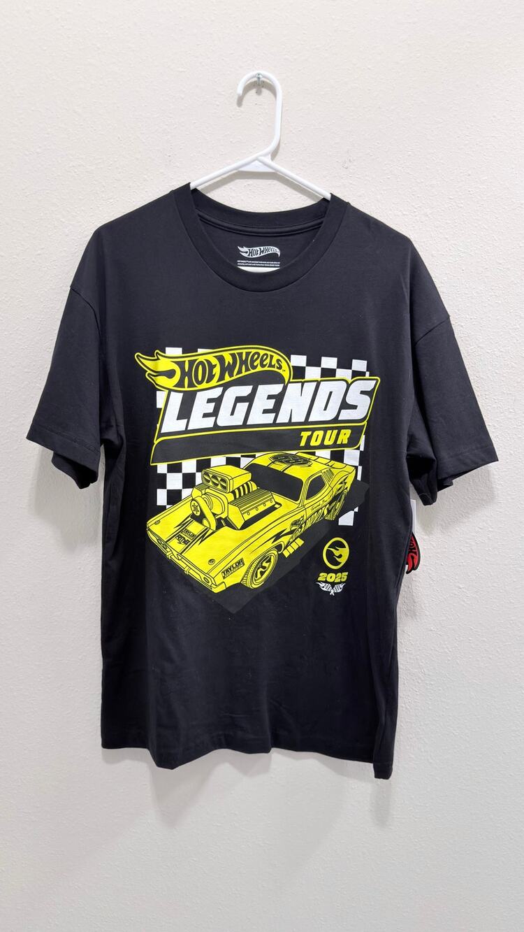 Hot Wheels Legends Tour 2025 Graphic T-Shirt Unisex Large Black NWT
